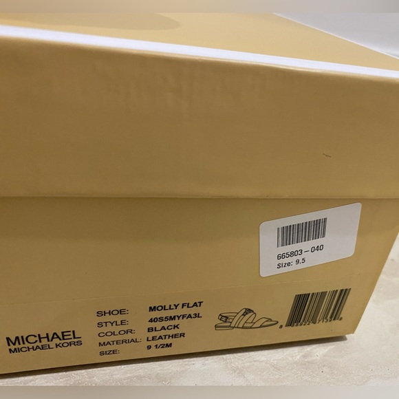 MICHAEL KORS Molly Flat Sandals BLACK Size:9.5 Aus - Picture 7 of 10